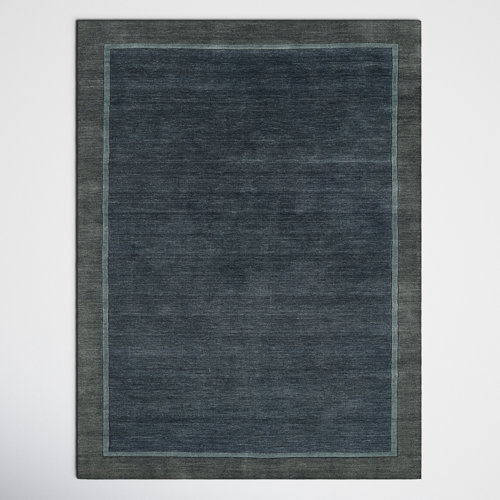 Joss & Main Zaley Handmade Wool Blue/Gray Rug Wayfair